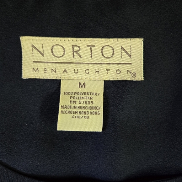 NORTON MCNAUGHTON | Embroidered Blouse in Blue sz M - Picture 4 of 6